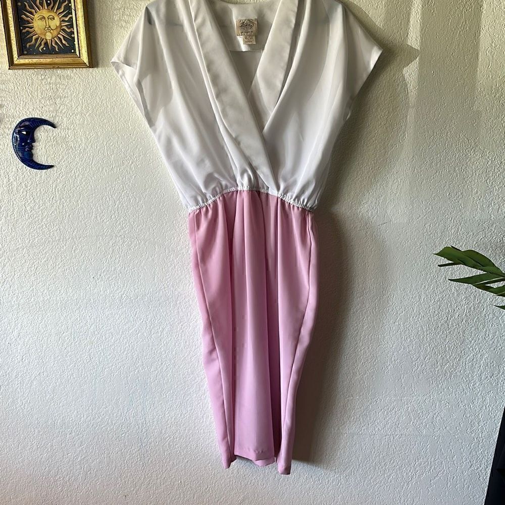 Luci Fellini Size 10p white and pink Dress